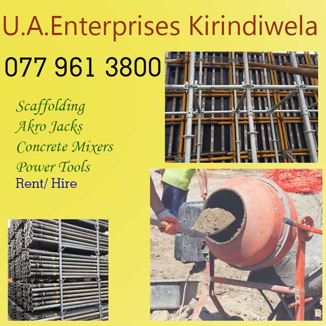 Construction Equipment Rent Kirindiwela/ UA Enterprises